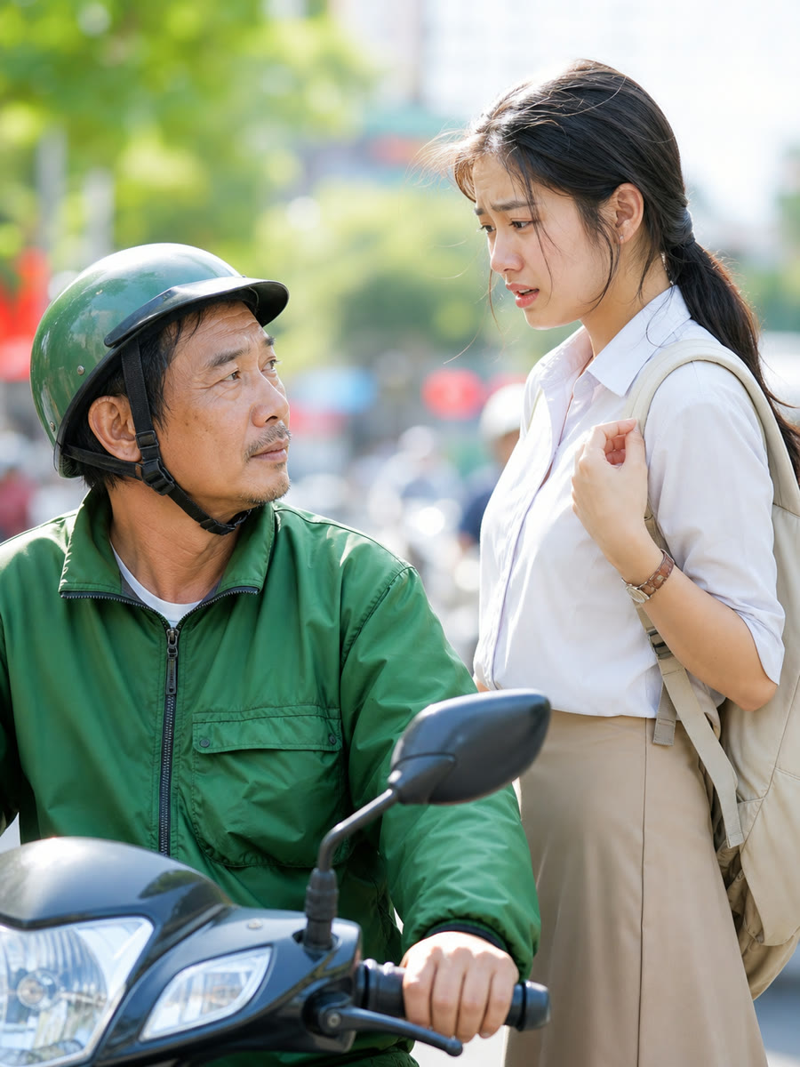 Nghe truyện Bố Tôi Chạy Xe Ôm Công Nghệ, Một Ngày App Xếp Bố Đón Đúng Tôi Và Nhóm Bạn — Tôi Đã Giả Vờ Không Quen Bố
