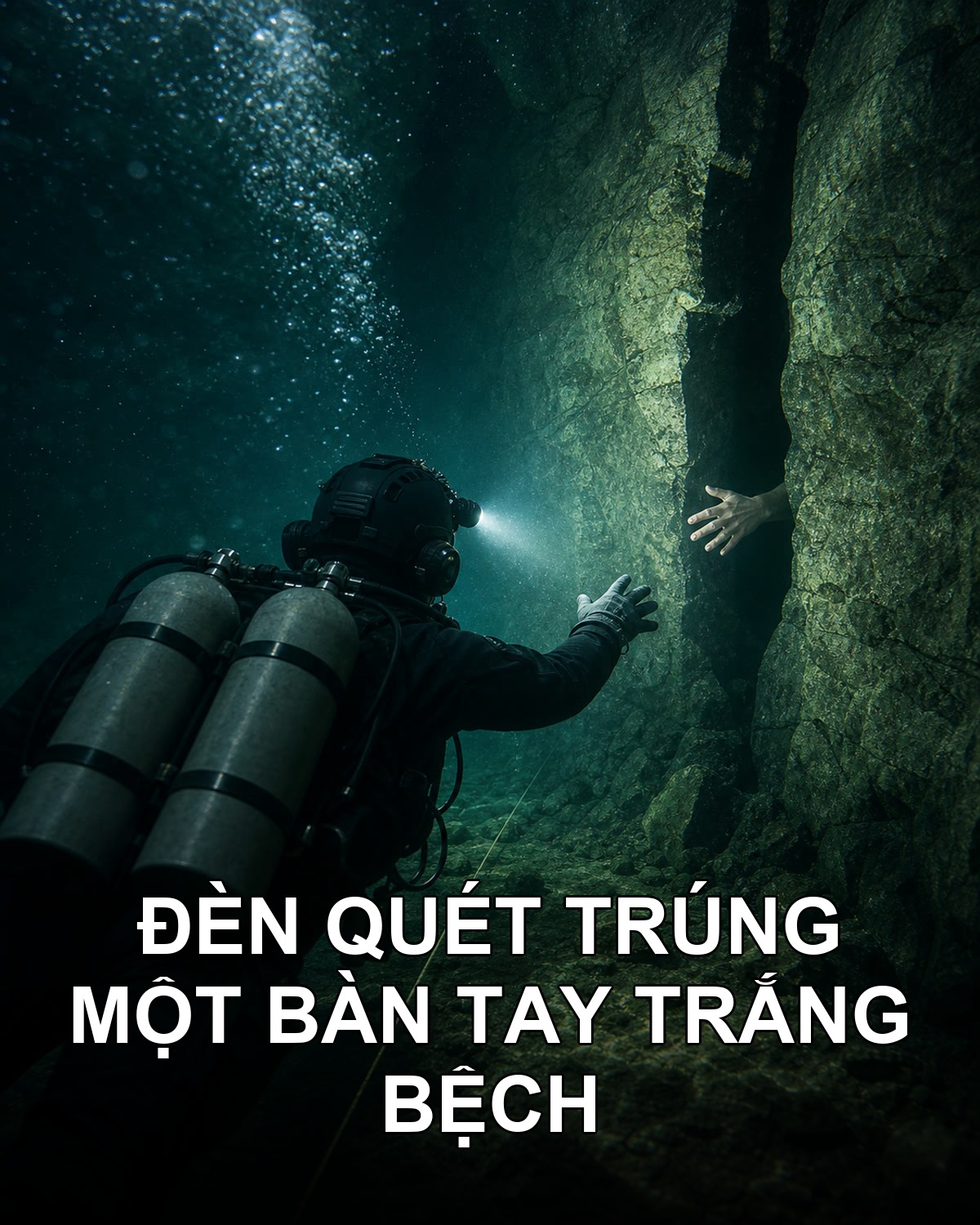 Bàn tay trắng bệch đưa ra từ vách đá ngầm sau 72 tiếng
