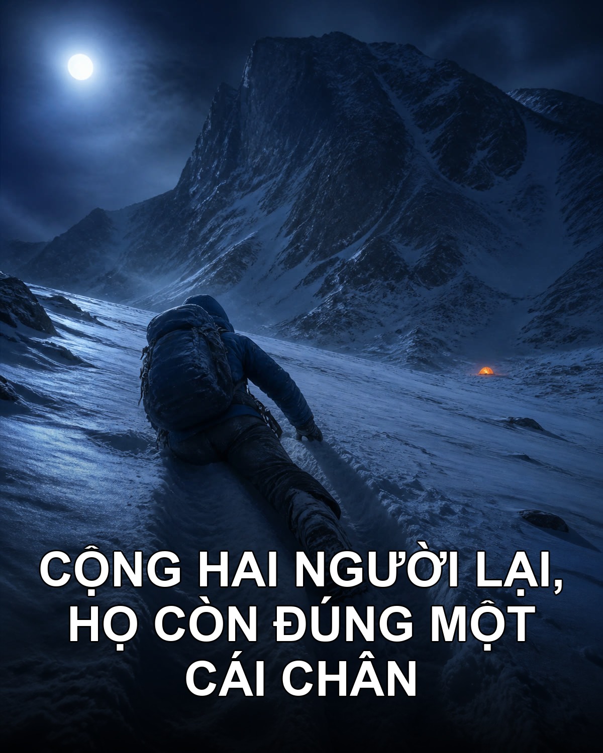 Trượt 200 mét, hai người cộng lại còn một cái chân