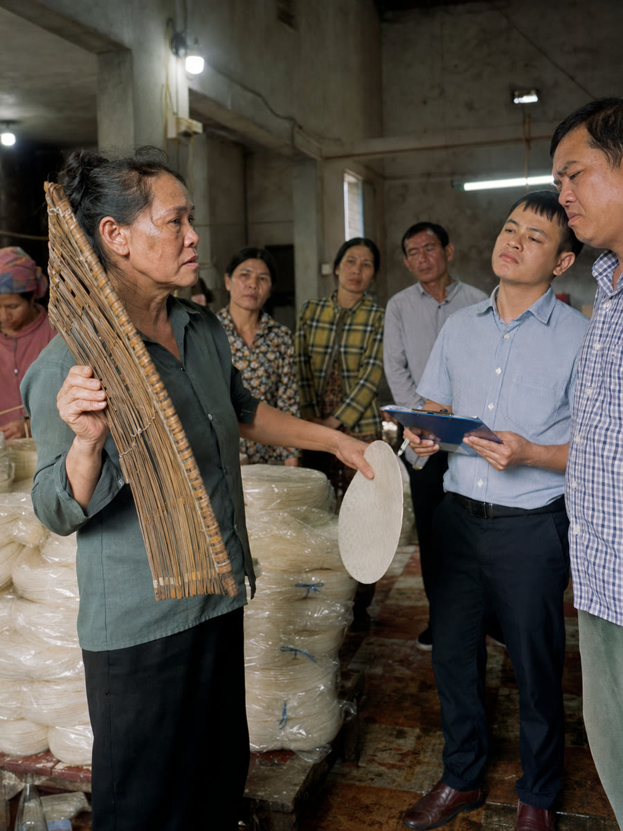 Cả lô hàng mốc trắng, cậu chủ trẻ chỉ vào mặt tôi bảo bà tráng ẩu thì lấy đâu ra tiêu chuẩn, và tôi vác cái phên nứa cũ đi bộ ra kho