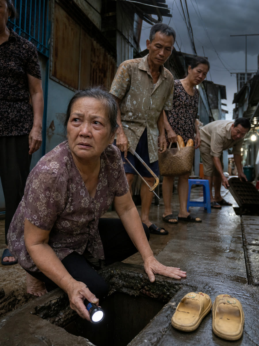 Thằng bé khiếm thính chui xuống miệng cống mất nắp lấy lại cái máy trợ thính — trên đầu nó, cơn giông đã tới rìa khu