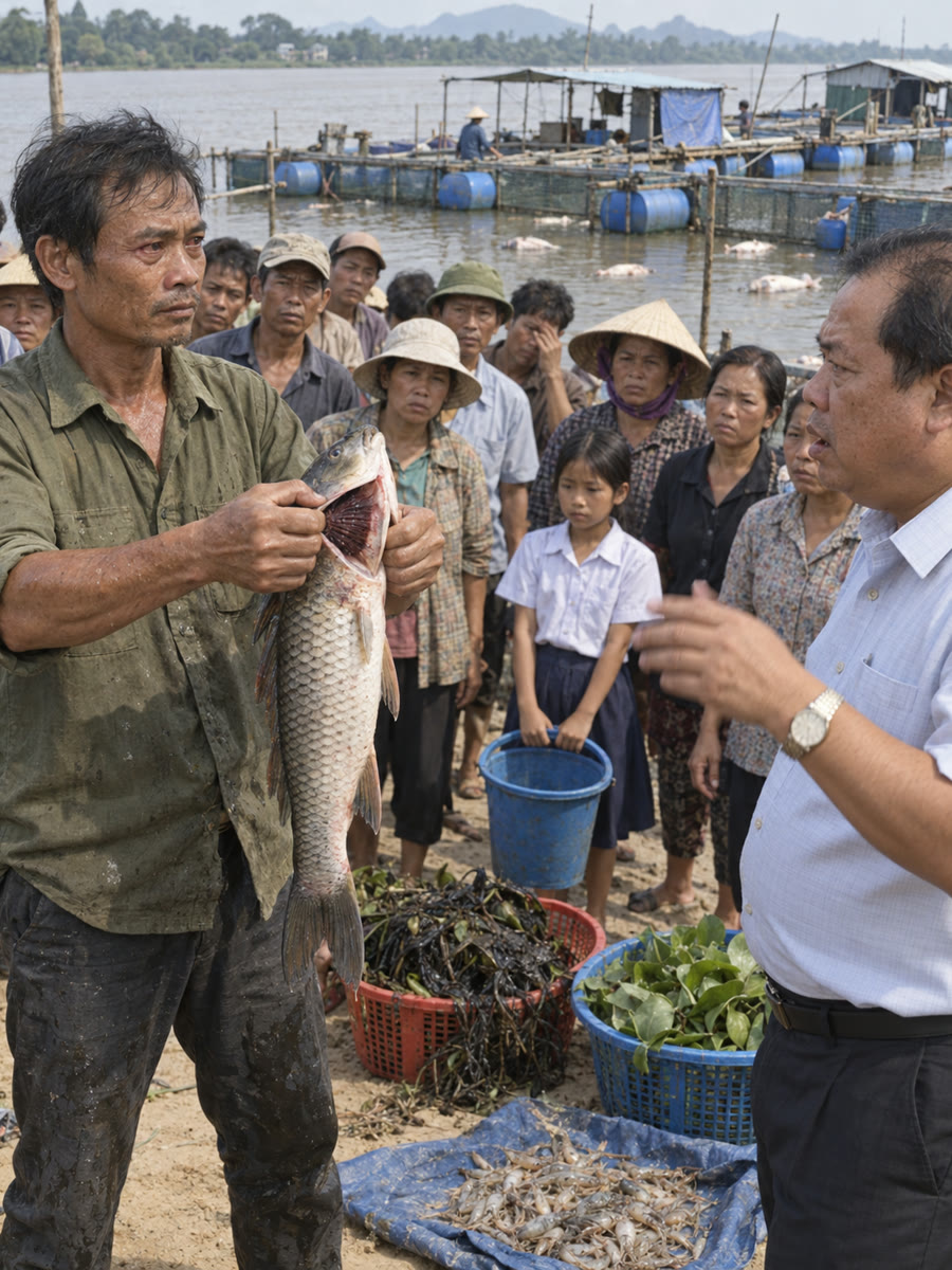 Ba lồng cá nhà tôi chết trắng trong một đêm, người đầu nước chỉ mặt tôi trước hai chục người: Vớt xác cá lên mà ăn đi