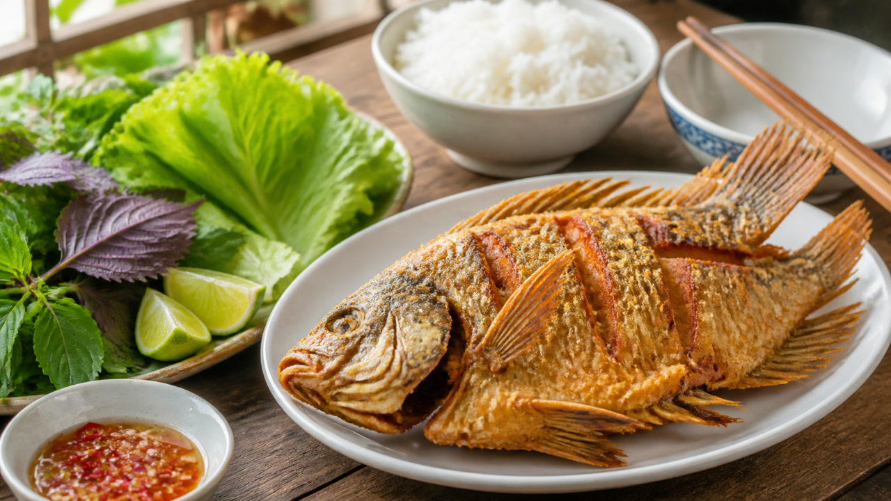 Cá chiên giòn không bắn dầu, không dính chảo