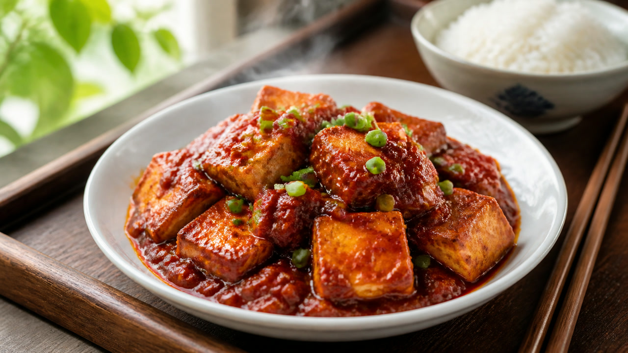 Đậu phụ sốt cà chua không nát, sốt sánh không gắt