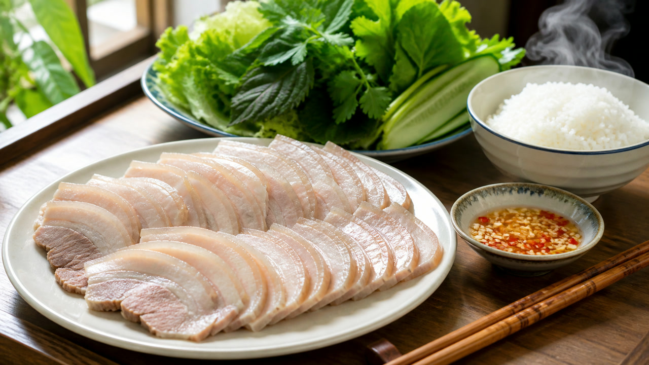 Thịt luộc trắng mềm, không hôi, không bã